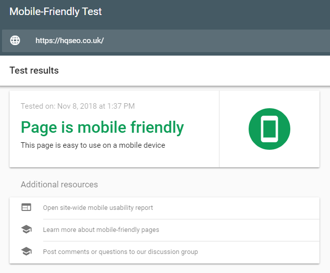 Mobile Friendliness Tester Tool - Google Mobile First - HQ SEO