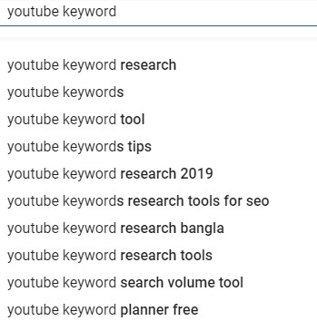 youtube keywords