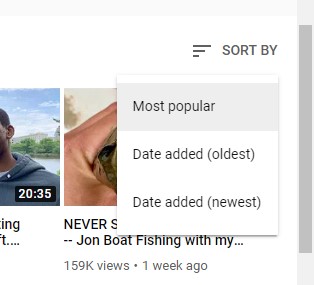 youtube sort by most popular