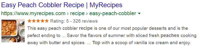 Google Schema Star Rating Rich Reviews Recipe Example